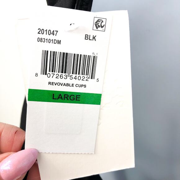 BECCA Women's Layla Plunge One-Piece Swimsuit Large Black Open Back NWT - Picture 9 of 12